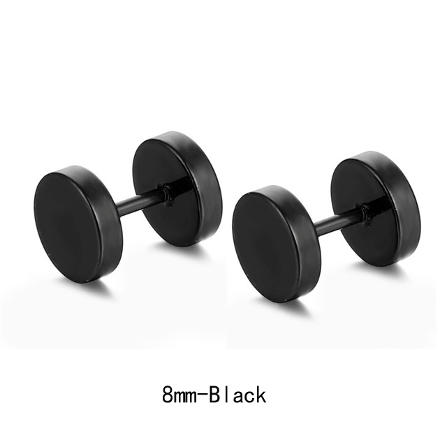Wkoud 8 Pairs Rvs Punk Stud Oorbellen Voor Mannen Vrouwen Populaire Driehoek Kruis Klinknagel Oorbellen Scharnierende Hanger Ring Pierce: Licht Geel Goud Kleur