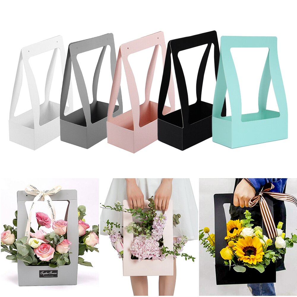 5 pièces présente boîte Bouquet papier pliable boîte à fleurs pour salon boîte de mariage emballage fête Festival boîte à fleurs