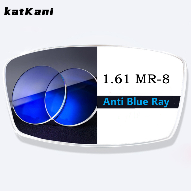 KatKani 1.56~1.74 Anti-blue Light Myopia, Hyperopia, Astigmatism Computer Protective Lens HMC Coating Super Clear Lens 1 Pair: MR-8 Lens / 1.67