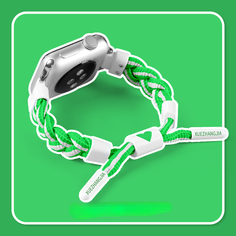 Nylonvevd rem til apple watch-reim sports 45mm 41mm 40mm 38mm løkke fargeblokkerende armbånd til iwatch 8 7 6 5 se klokkereim