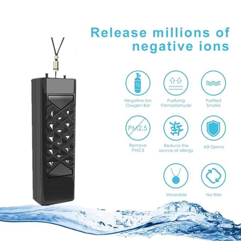 Personal Air Purifier Necklace Wearable Mini Portable Air Freshener Ionizer Negative Ion Generator Low Noise