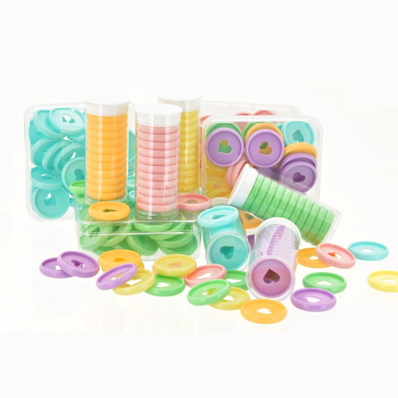 30pcs 28mm Plastic Ring Binder Discs Mushroom Hole Loose-leaf Disc Heart Binding Buckle Binder Planner Ring Notebook Accessories