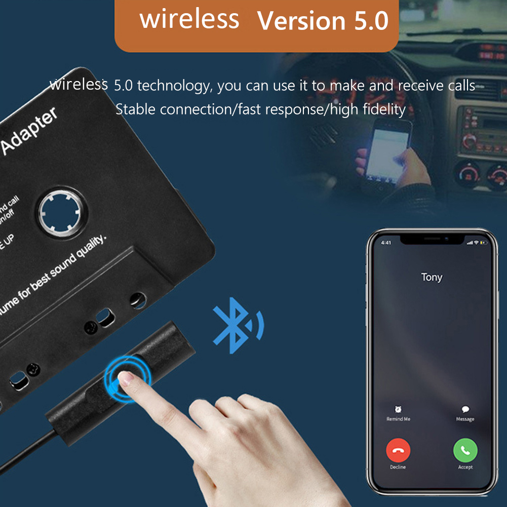Kassette Adapter Konverter Auto Band Audio- Universal- Bluetooth Konverter Auto Band AUX Musik Kassette für Aux Stereo