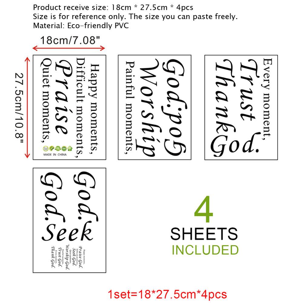 Engels Spreuken Lof God Muurstickers Slaapkamer Woonkamer Decoratie Kunst Woord Home Decor Decals Stickers Behang