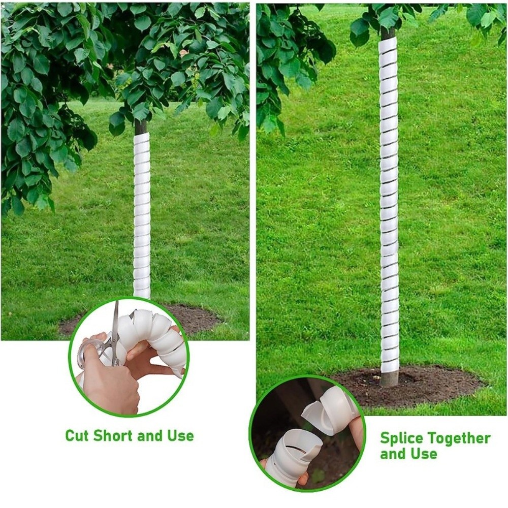 Ochraniacz na kora drzewa 40 cm, spiralny plastikowy ochraniacz tronu drzewa, elastyczne owijki, osłona odporna na gryzienie, ochrona przed jeleniami.