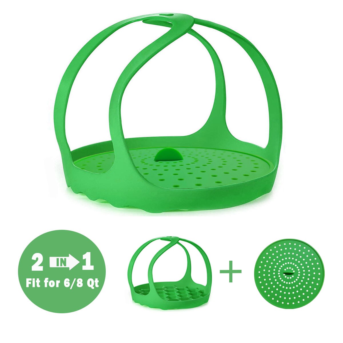 Pressure Cooker Sling Steamer Silicone Bakeware Lifter Instant Pot Accessories for 6 Qt/8 Qt Anti-scalding Egg Steamer Rack