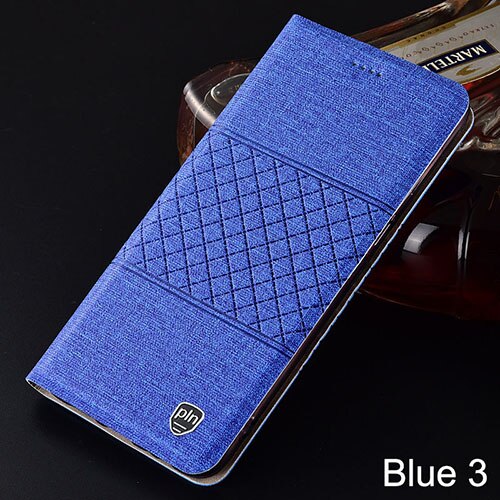Case for Umi UMIDIGI Z2 Pro Plaid style Canvas pattern Leather Flip Cover for UMIDIGI z2 cases Coque: for UMIDIGI Z2 Pro / blue 3