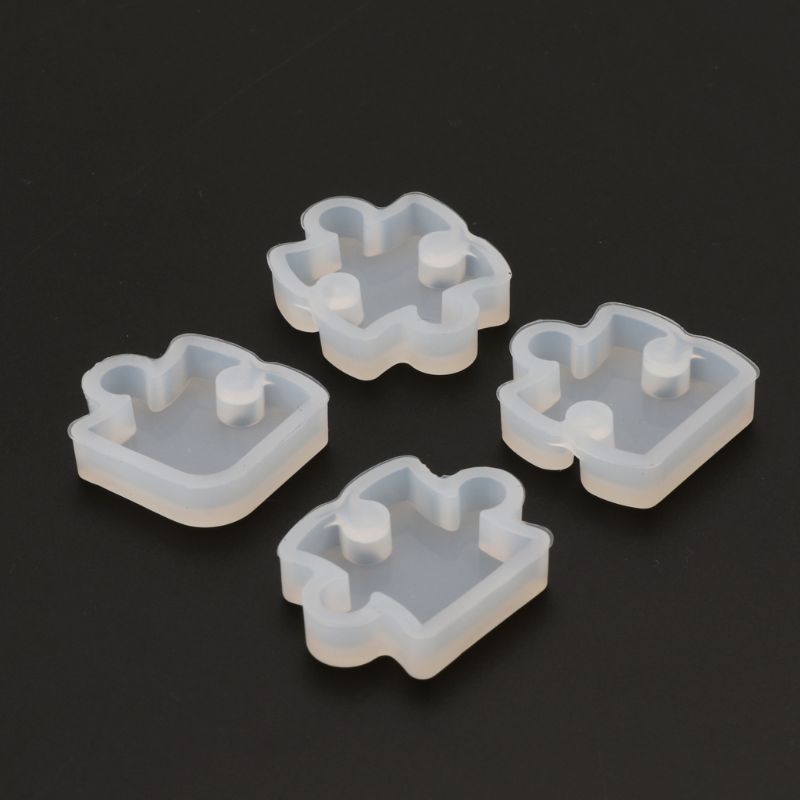 4Pcs Puzzle Gemstone Crystal Mold Silicone Mould DIY Jewelry Pendant Making Tool Dried Flower Resin Decorative DIY Hand Crafts