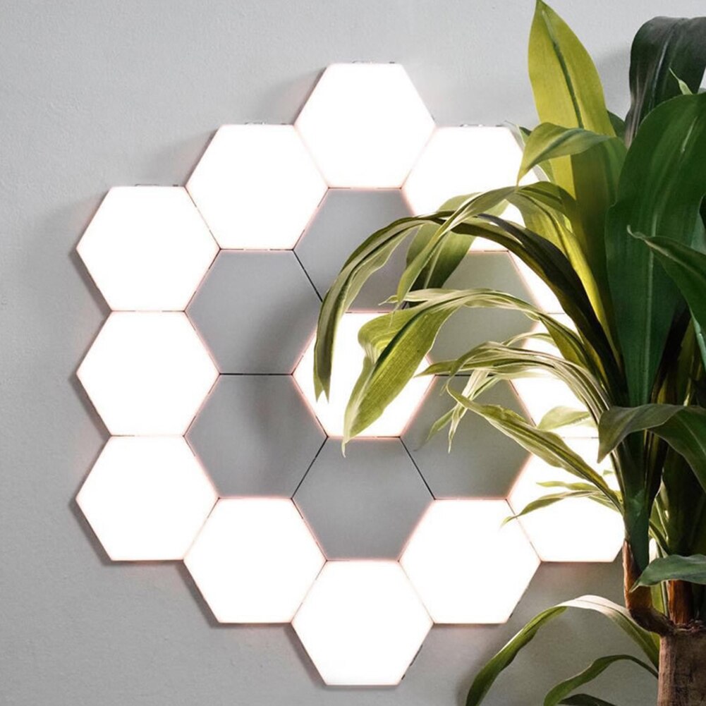 4/6/pcs capteur tactile LED lumière quantique magnétique hexagone modulaire lampe de nuit mur décor lumière ue nid d'abeille outil d'éclairage