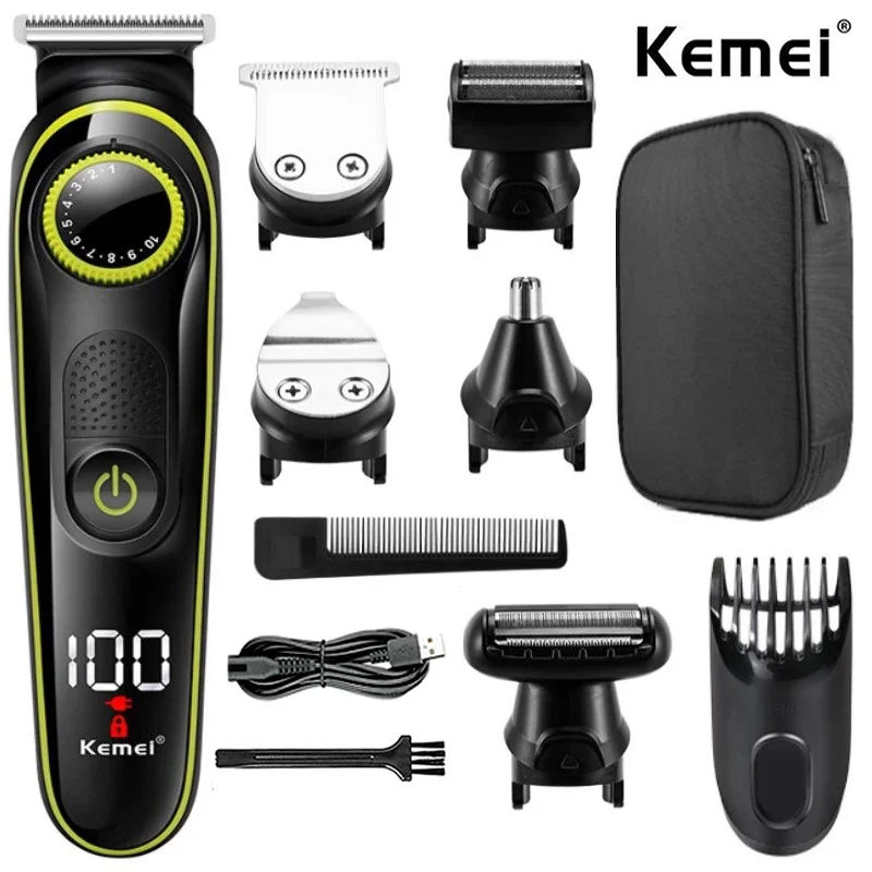 Kemei 696 Electric Hair Clipper Multifunctional Trimmer For Men Electric Shaver For Men's Razor Nose 5 In 1 Trimmer