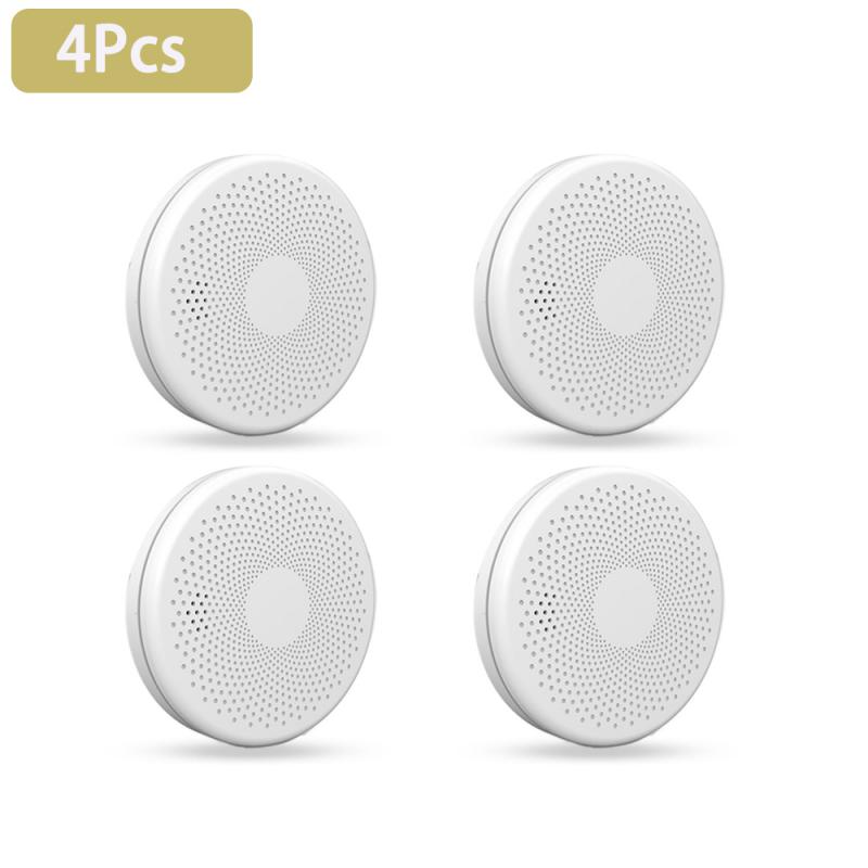 WiFi Smart Smoke Detector Home Fire Smoke Sound And Light Alarm Sensor Fire Protection Security System Firefighters Smart Home: 4pcs