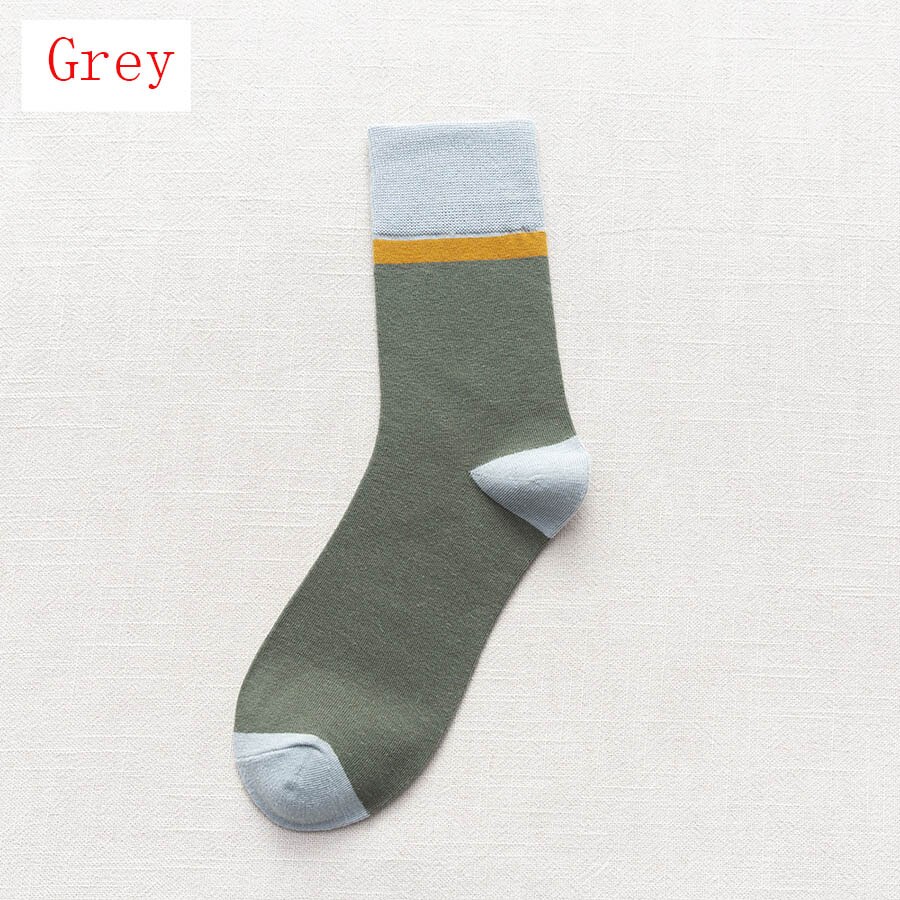 Breathable Men's Cotton Socks Casual Dress Deodorant Socks Compression Japanese Harajuku For Happy Man Business Socks: Grey