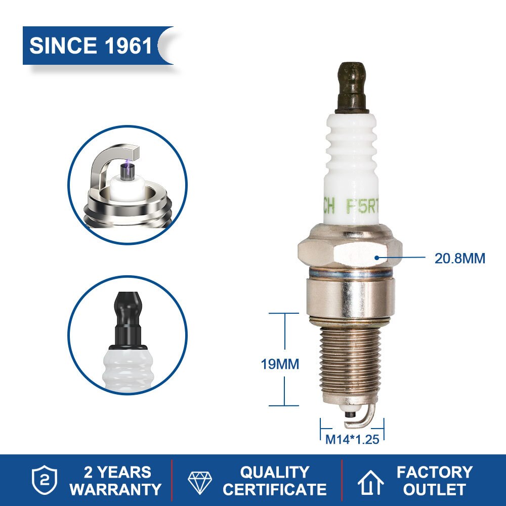 Torch F5RTC for 7734 BPR5ES Spark Plug for 98079-55846 GX340 GX640 Kawasaki KAF300 KAF540 MULE 500 520 550 2030 Snowmobile ATV