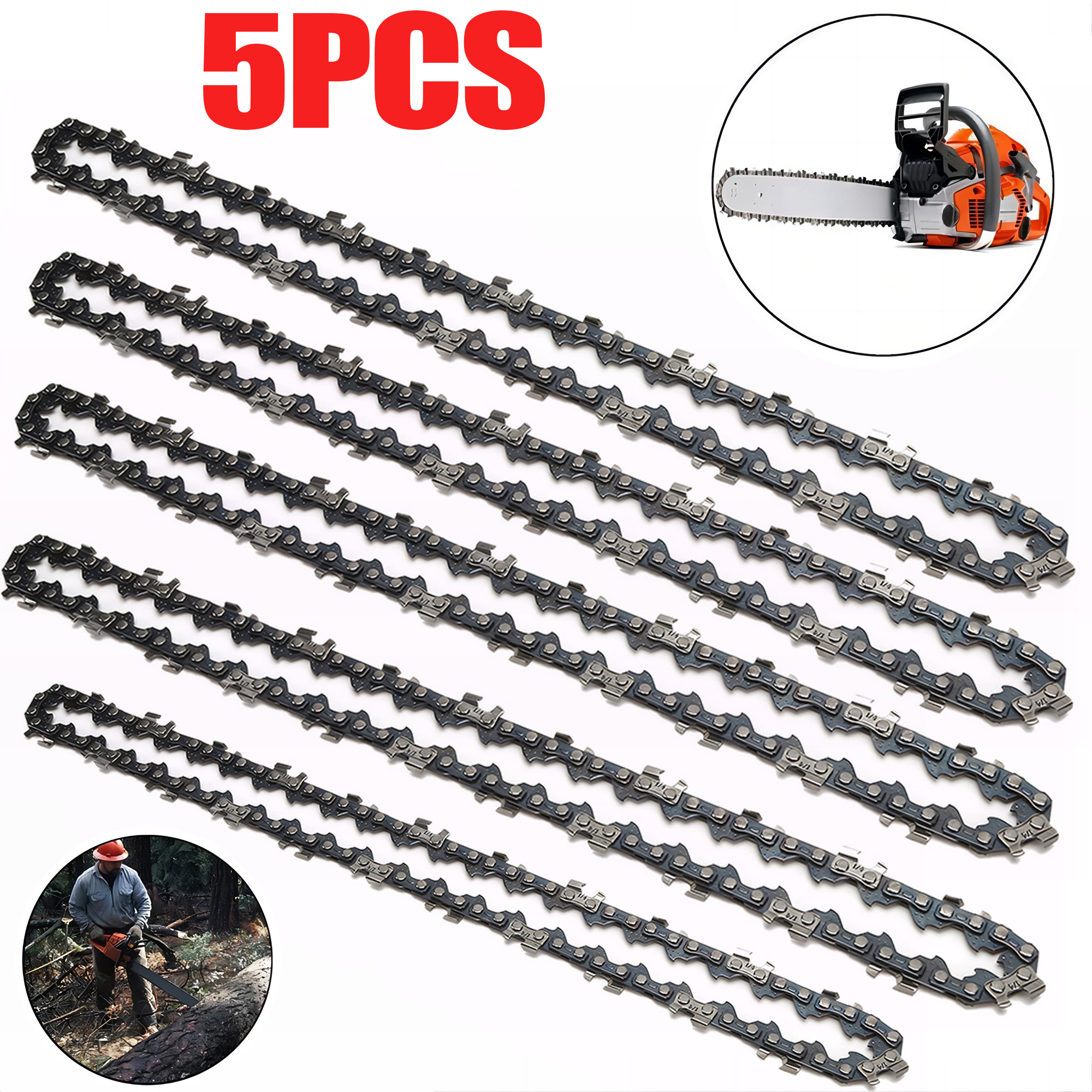 12 Inch Metalen Kettingzaag Ketting 22 Tanden 45 Aandrijfschakels Vervanging Kettingzaag Zaag Ketting Onderdelen 3/8Inch Pitch Kettingzaagbladen