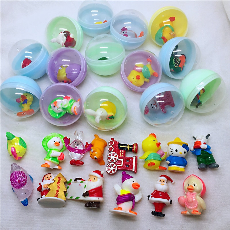 10pc/lot 45mm diameter plastic color balls capsules toys with inside mini dolls toys randomly mix for vending machine: NO.10