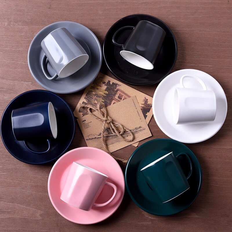Concise Style Capucino Latte Coffee Shop Coffe Cup Saucer Set Household Tea Mug Tasse Cafe Tazas Desayuno