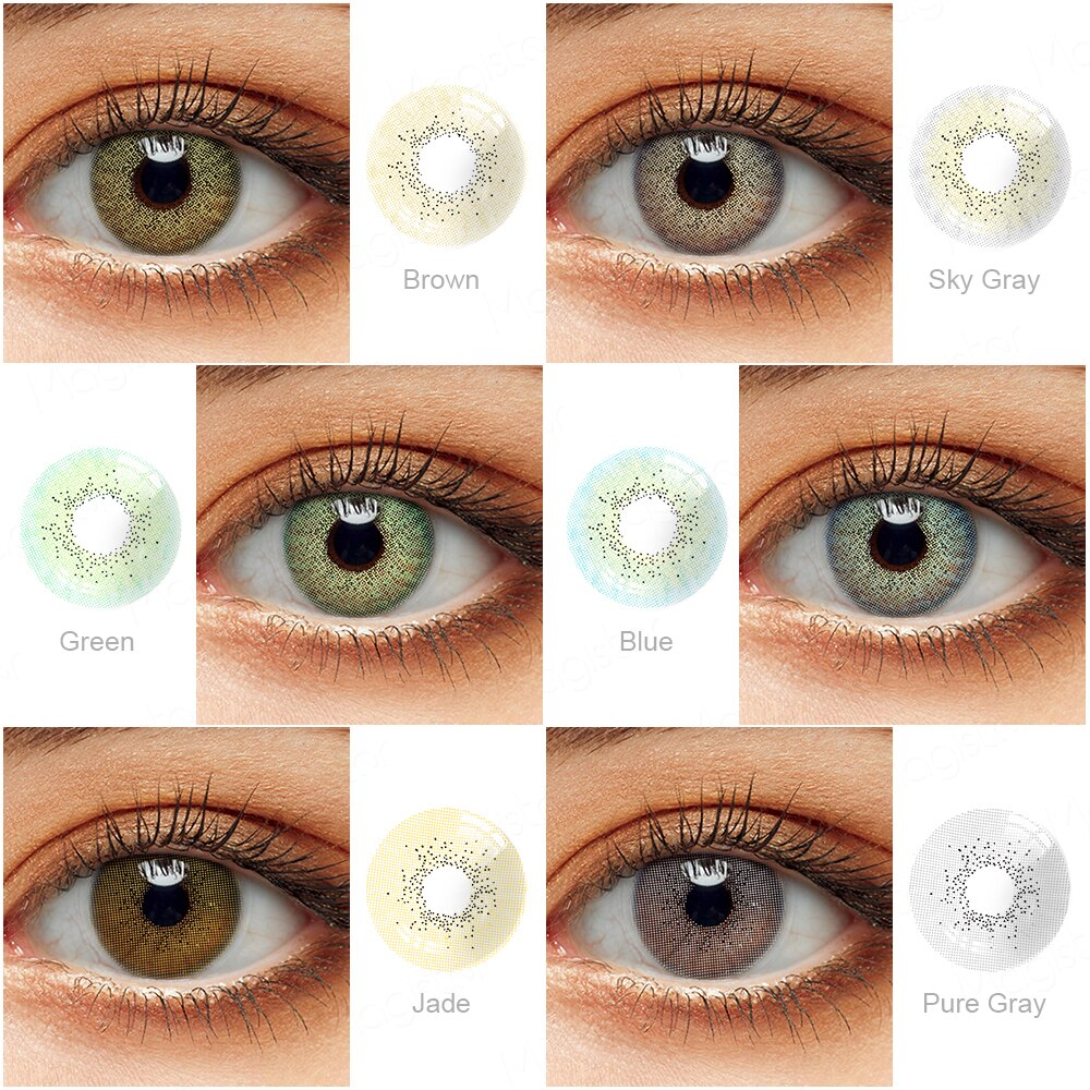 1Pair Colored lenses Natural Makeup Coloured Pupils For Eyes Contacts