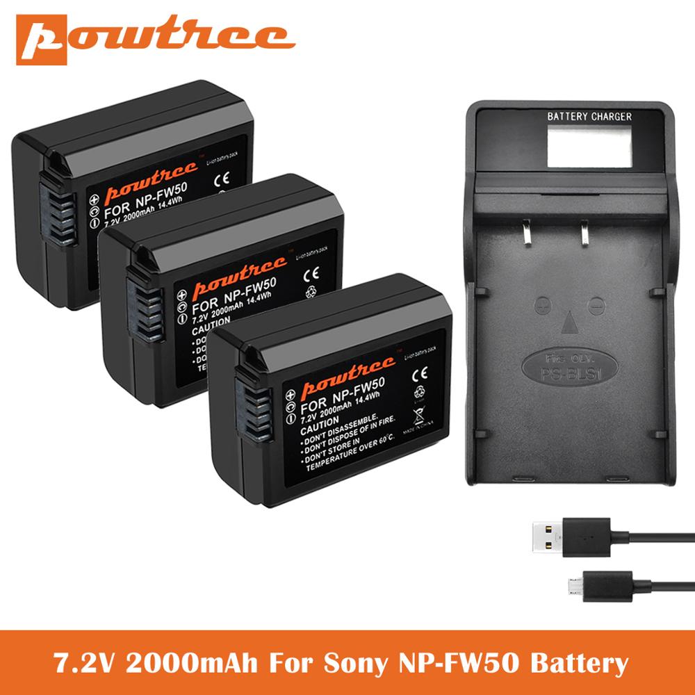 NP-FW50 baterías + cargador para Sony A6400... DSC-RX10 IV DSC-RX10 III DSC-RX10 II DSC-RX10 Alpha 7 alfa 7R... a7... a7R... A7s... A7s: 3X Battery-Charger
