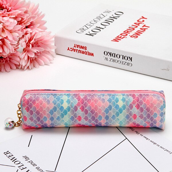 Pennal paljett rosa søt astuccio glitter for jenter piornik pennenzak okul kalem kutusu piurnik kotak pensil skoleutstyr: B