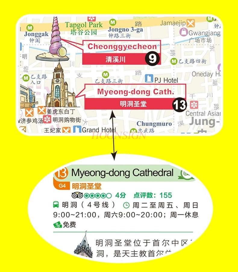 Seoul Travel Map-Chinese and English Attractions Transportation Transportation Shopping Food Practical Information