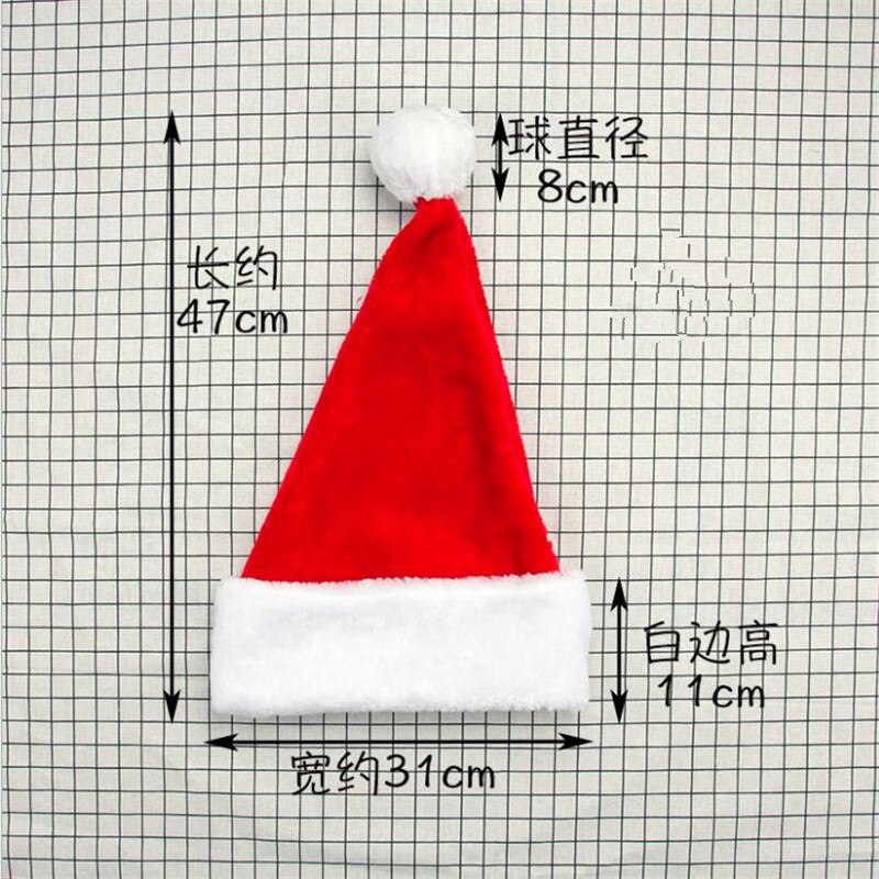 Lyxiga plysch julhattar tjocka varma vuxen stort hår boll tomte hattar juldekoration barn julfest