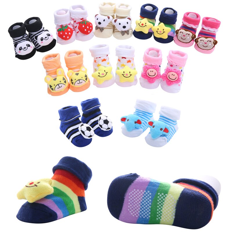 Baby Socks Rubber Anti Slip Floor Cartoon Kids Toddlers Autumn Spring Animal Newborn