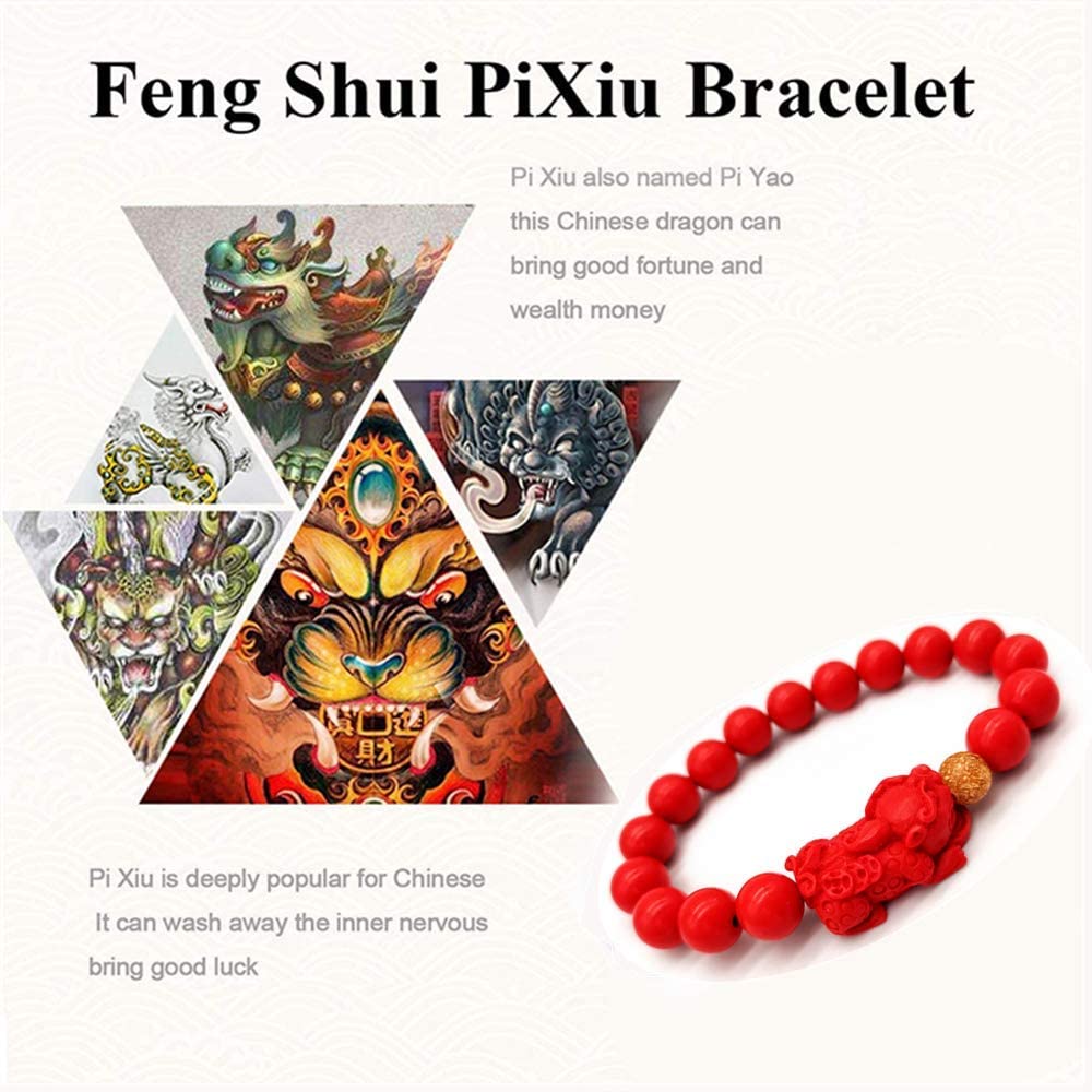 Pixiu Natürliche Stein Armband Männer Frauen Chinesischen Feng Shui Pi Xiu Roten Perlen Armband Gold Reichtum und Gute Glück Unisex armbänder