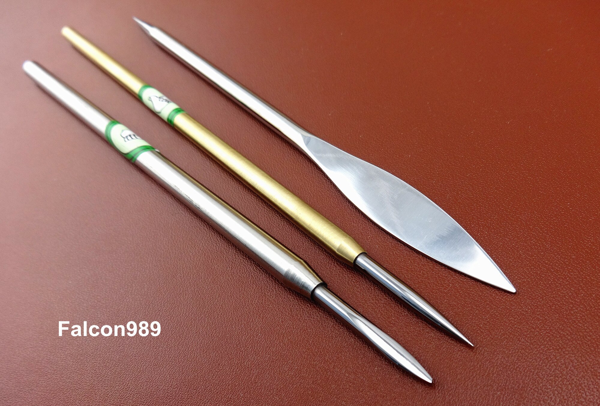 4kind Gold Silver Leather Craft Tungsten Tipped Burnisher Polisher Printmaking Tool Etching Carving Stamping Stylus Spoon Emboss
