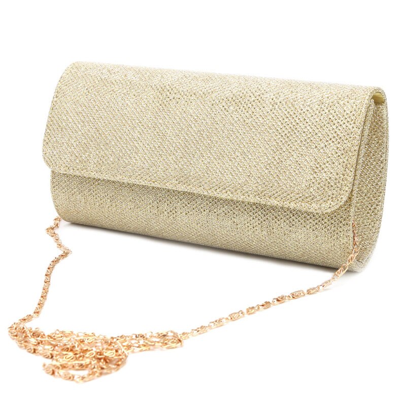 Women's Evening Shoulder Bag Bridal Clutch Party Prom Wedding Handbag: Gold