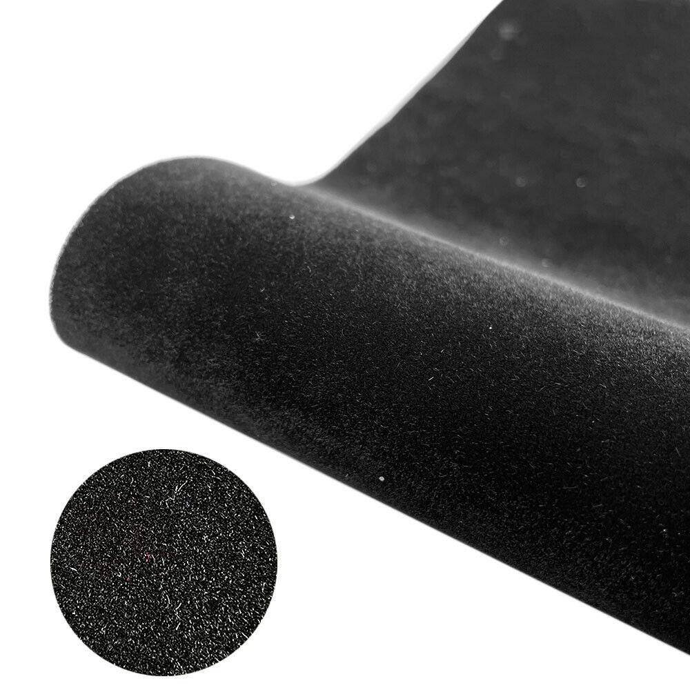 Revestimiento flocado de terciopelo autoadhesivo, hojas adhesivas de tela de fieltro para arte y manualidades, revestimiento para joyero, revestimiento de terciopelo suave para cajón: M / Negro