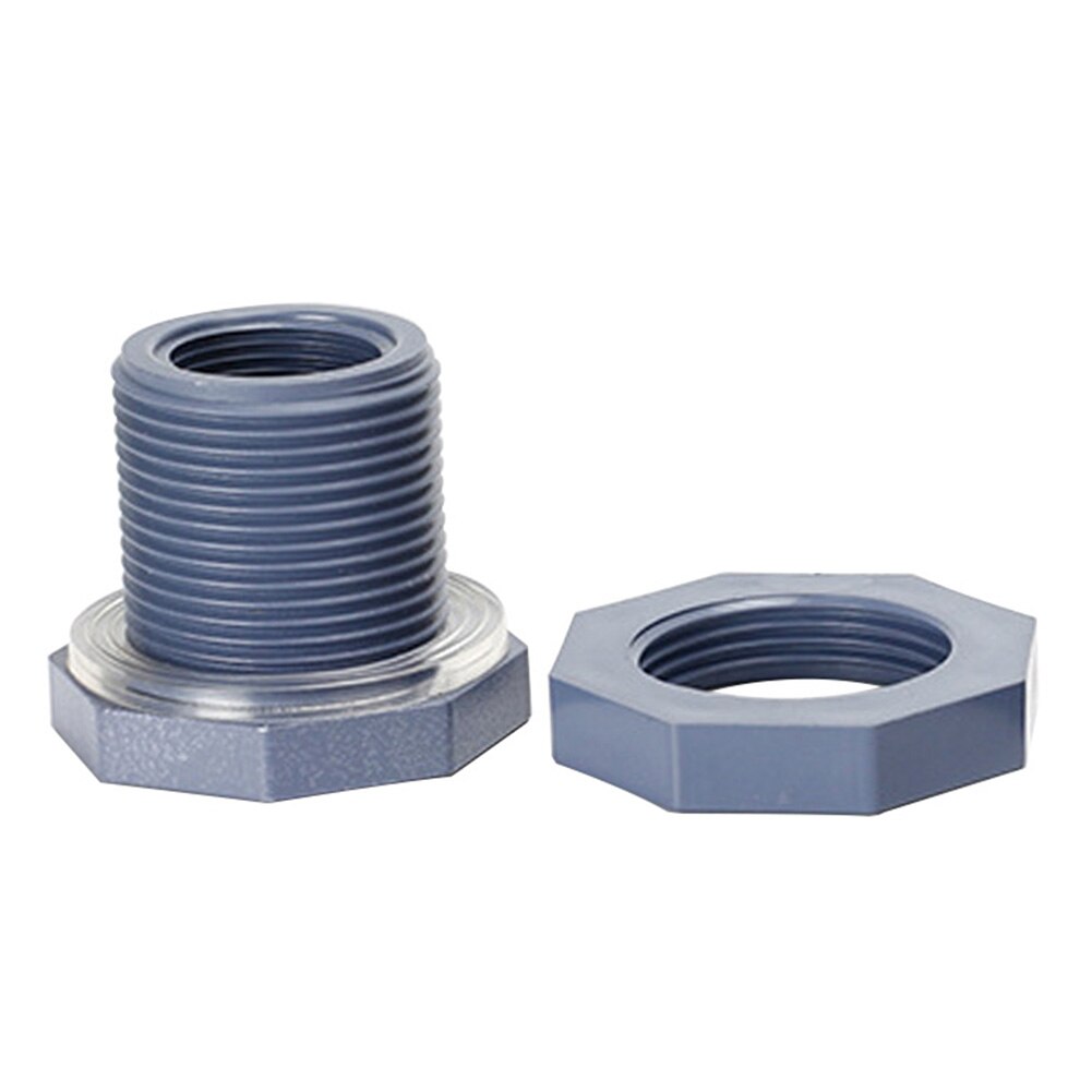 2pcs Home 3/4 Inch Water Tank Connector For Aquariums Hose Seal Female Thread Bulkhead Fitting Rain Barrel Soild PVC Plastic