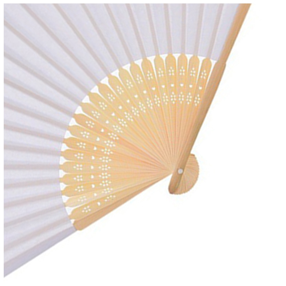 White Color 50 pcs Summer Chinese Hand Paper Fans Pocket Folding Bamboo Fan Wedding Hand Fans Folding Chinese Fans