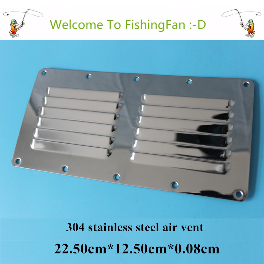 22.50cm*12.5cm Louvred Stainless Steel Square Air Vent Grille Metal Wall Ventilation