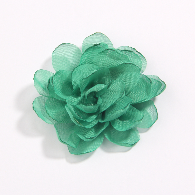 120 Stuks 7 Cm 2.7 "Burn Edge Chiffon Stof Bloemen Voor Baby Meisjes Hoofdbanden Handgemaakte Bloem Boutique Voor bruiloft Decoratie: Black