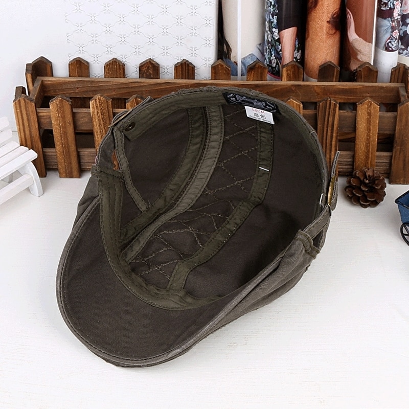Gorro plano informal de algodón puro para hombre y mujer, boina plana, unisex, para primavera y verano
