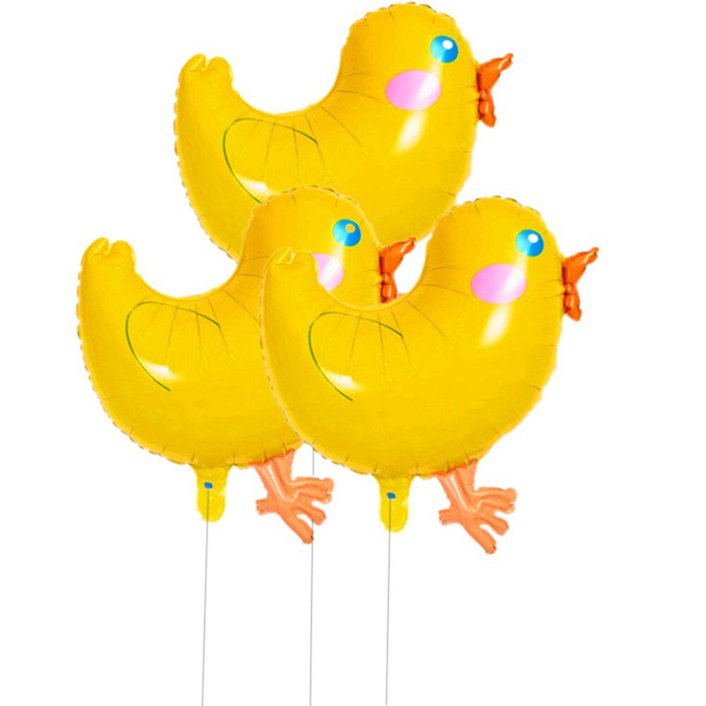 5Pcs Cartoon Folie Ballonnen Mooie Grote Gele Kippen Patroon Mylar Helium Ballonnen Decors Voor Verjaardagsfeestje Fetival Bruiloft (: Default Title