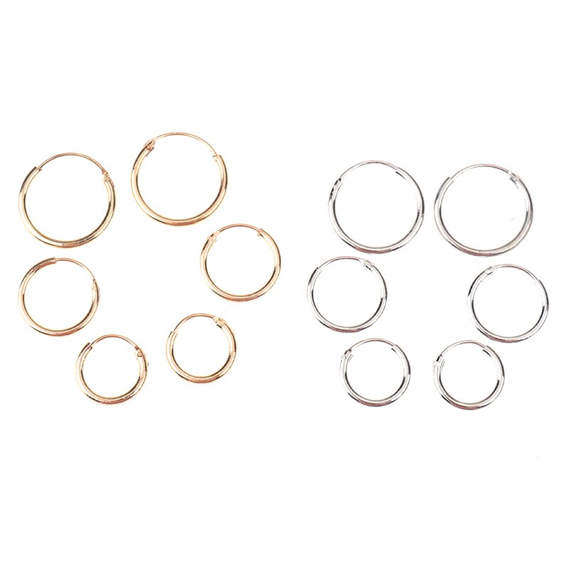 3 Paar/set Big Hoop Oorbellen Voor Vrouwen Eenvoudige Ronde Cirkel Oorbellen Hoops Oor Ringen Oorbellen Sieraden