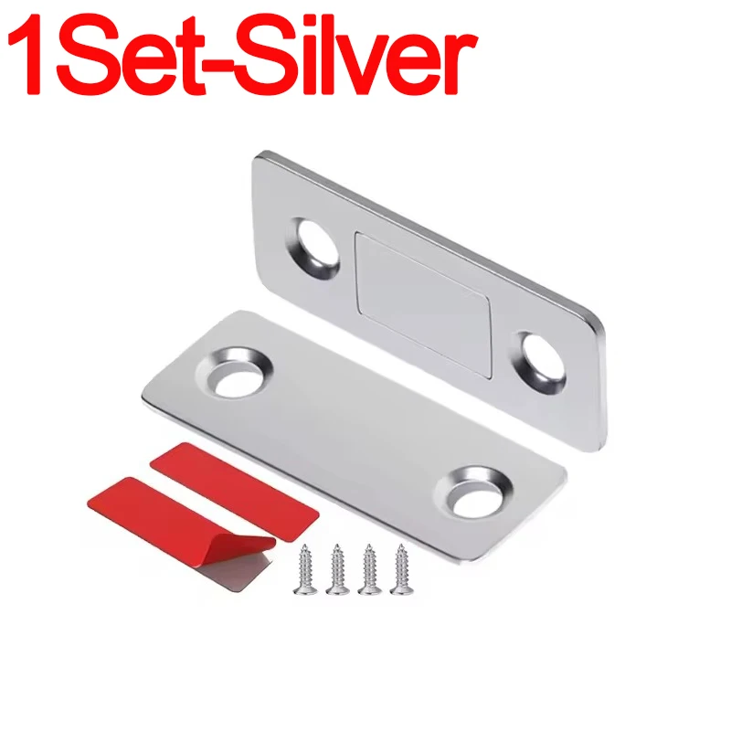 20/1Set Onzichtbare Magneten Kast Vangsten Sterke Magnetische Deurstopper Patch Lijm Meubels Lade Raam Deurdranger Klink: nikkel