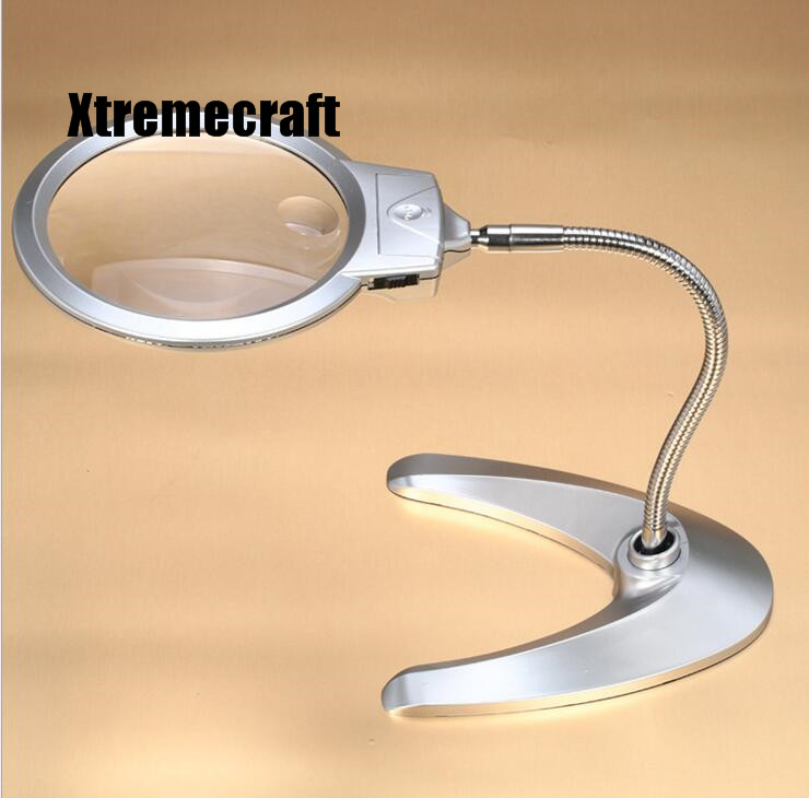 Table Lamp With 2.2X & 5X Magnifying Glass – LED Lighting, Ideal For Painting, Embroidery, Crafts (Unbranded)