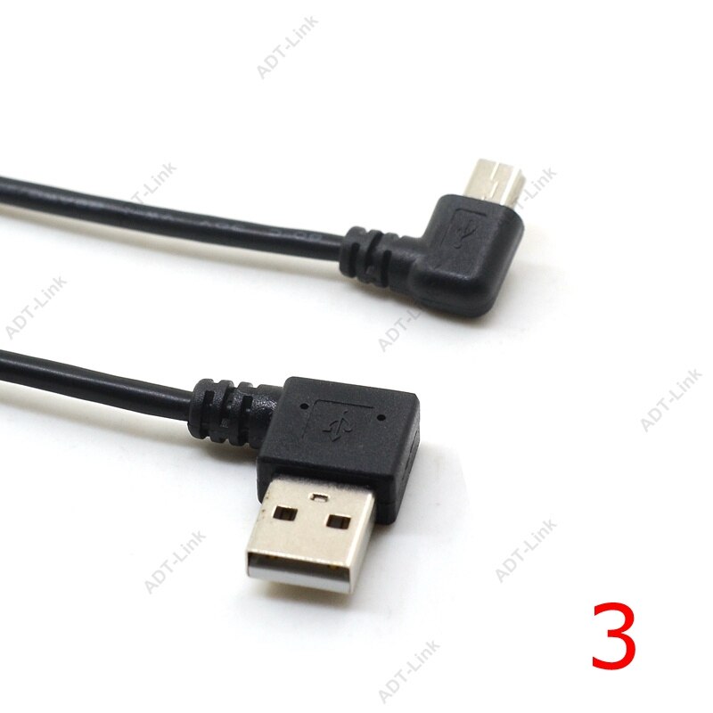 Mini usb datakabel 25cm højre venstre vinkel usb 2.0 a han til mini usb 5 pin venstre højre vinkel han kabel ledning adapterstik