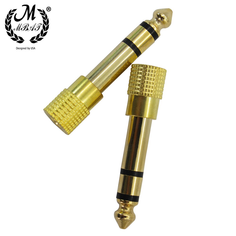 M MBAT 2Pcs 6.5MM Jack To 3.5MM Plug Connector Audio Adapter Audio Connector Converter Amplifier Musical Instrument Accessories