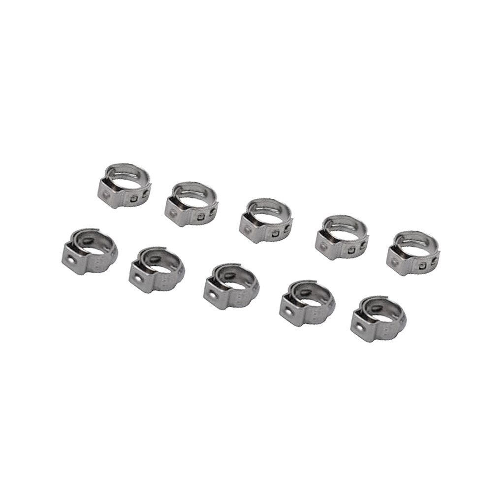 10 Pieces Stainless Steel Single Ear Adjustable Band Hose Clamps 7.0mm-8.7mm