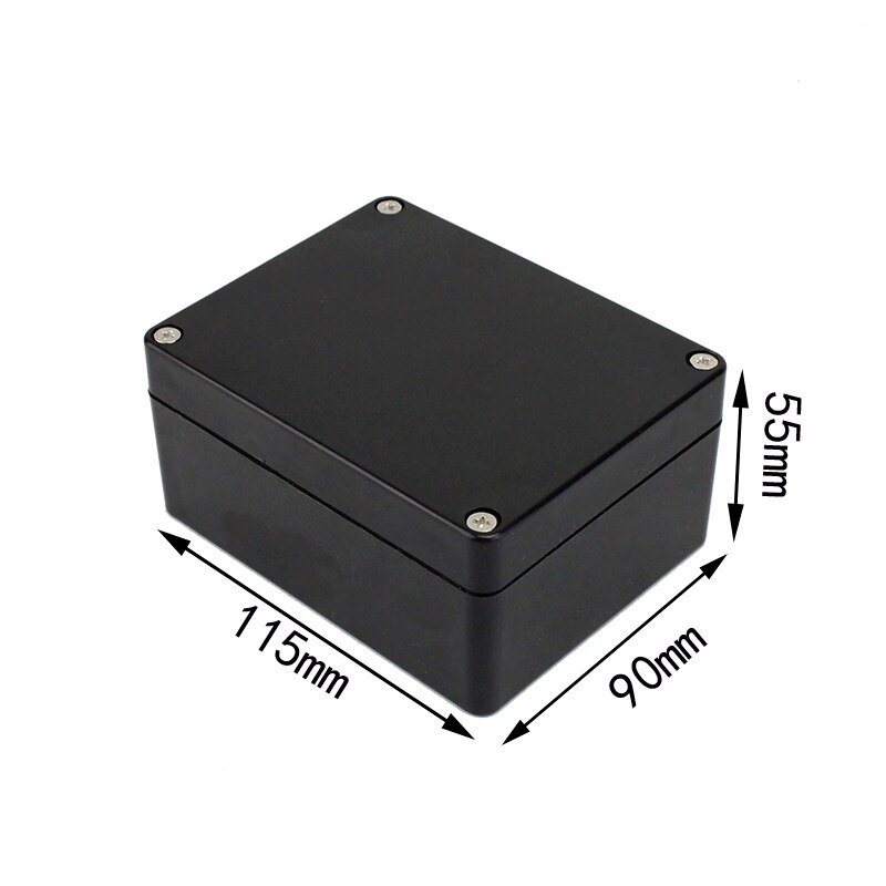 Black Box Outdoor Waterproof Case Plastic Box Electronic Project Case Instrument Waterproof Junction Box Housing: 115-90-55