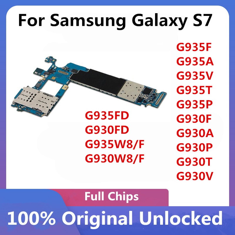 Unlocked Moederbord Voor Samsung Galaxy S7 G935F G935A G935V G935T G935P G930F G930A G930P G930T G930V G935FD G930FD Moederbord