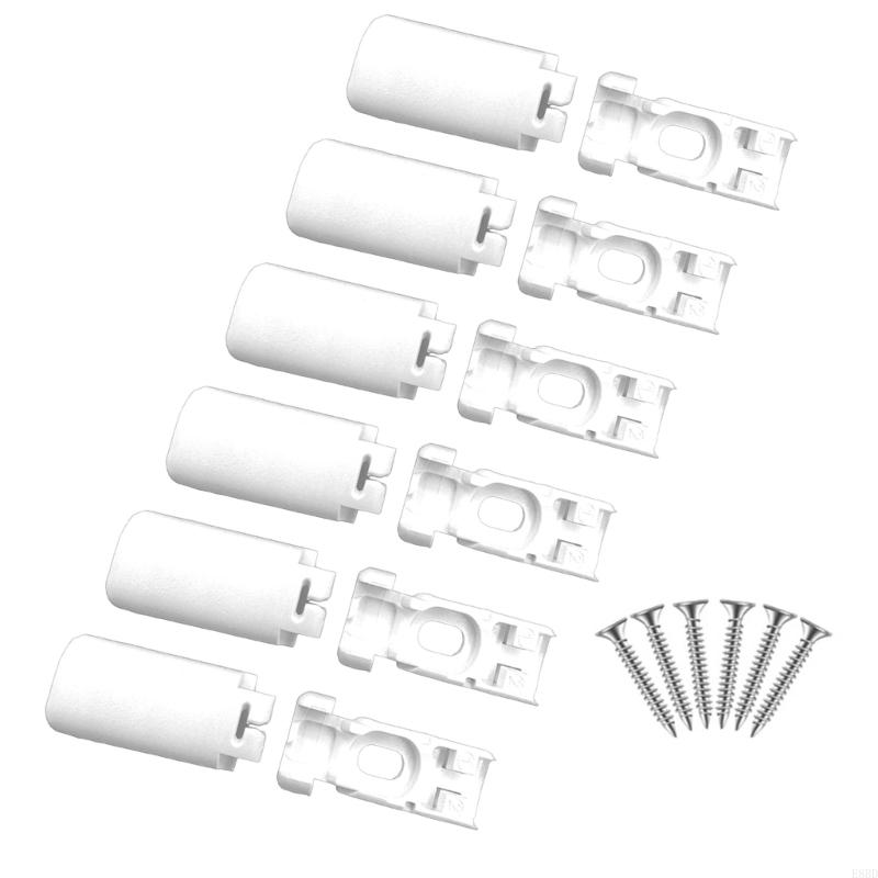 E8BD Pack of 6 Pleated Shade Holders with Mounting Screws for Home and Office Blinds Stability Clamping Brackets and Shoes