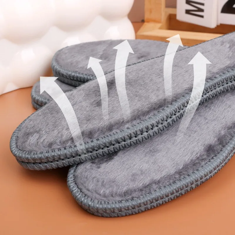 2/4pcs Self Heating Insoles Thermostatic Thermal Insole Faux Rabbit Fur Insole Winter Boots Pad Sole Thermal Insoles Plush Pads