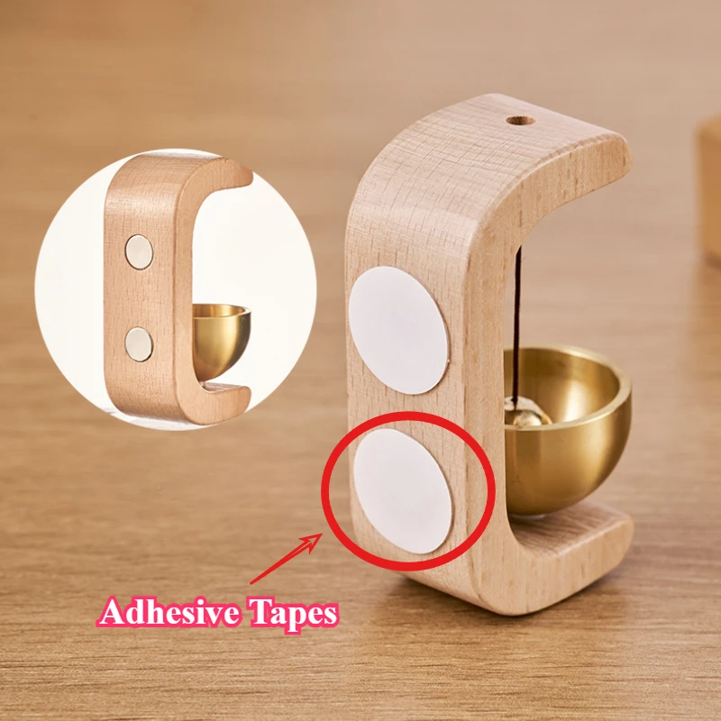 Magnetic Wood Doorbell Chime Hanging Wooden Wind Chimes Copper Bell Walnut Windbell Doorbells Vintage Door Bell Home Decorations