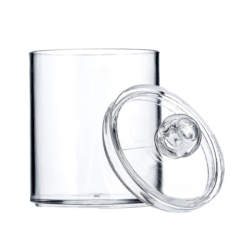 Dispenser apotekkrukker baderomsholder oppbevaringsboks klar plast akrylkrukke for bomull, bomullspinne,q-tips,bomull r