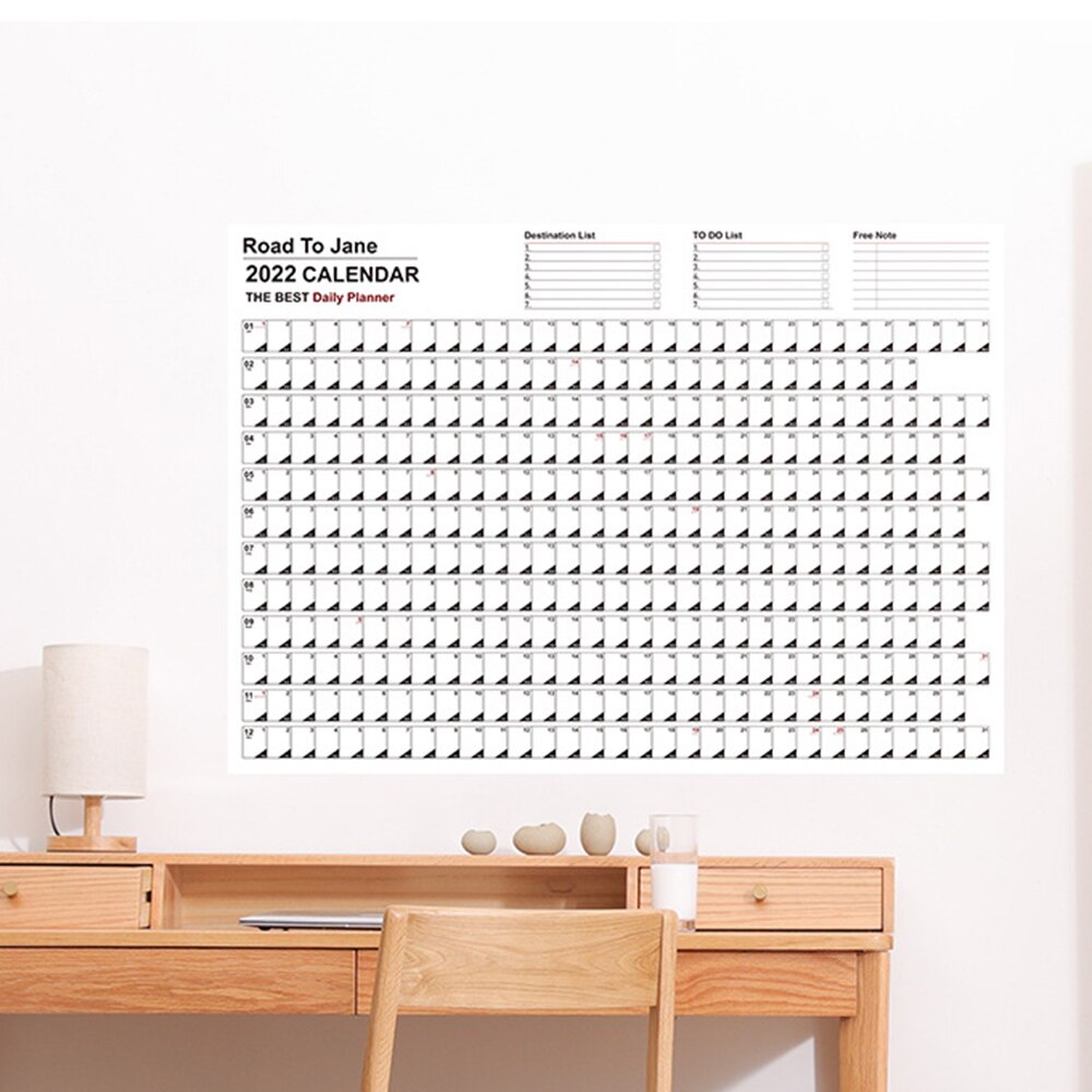 2022 Jaarlijkse Kalender Muur Kalender Planner Jaarlijkse Agenda Schema Dagelijks Met Sticker Stippen Kawaii Briefpapier Kantoorbenodigdheden