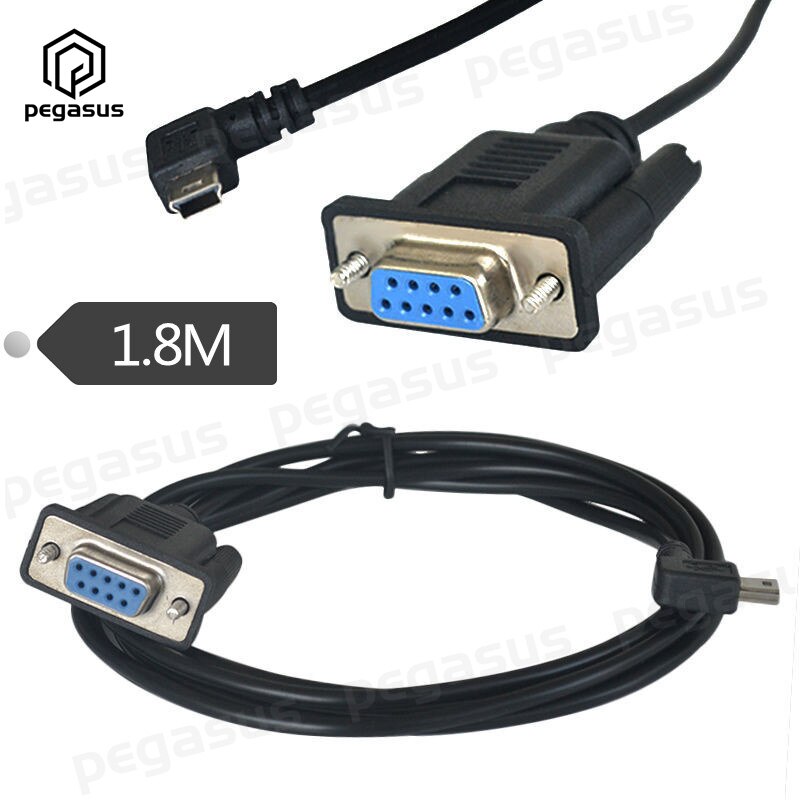 Câble adaptateur RS232 DB9 femelle vers USB Mini 5 broches mâle, 1.8M, 6 pieds